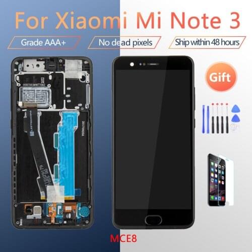 For XIAOMI Mi Note 3 Original LCD screen assembly with front case Black With repair tool and Tempered film