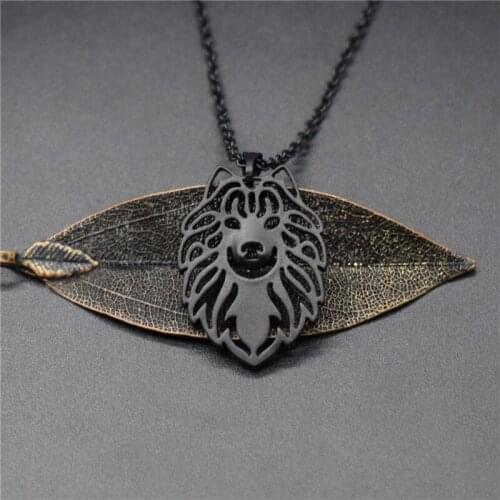 4 Colors Hollow Samoyed Charm Necklace Trendy Metal Dog Jewellery Samoyed Pendant Necklace Women Jewelery