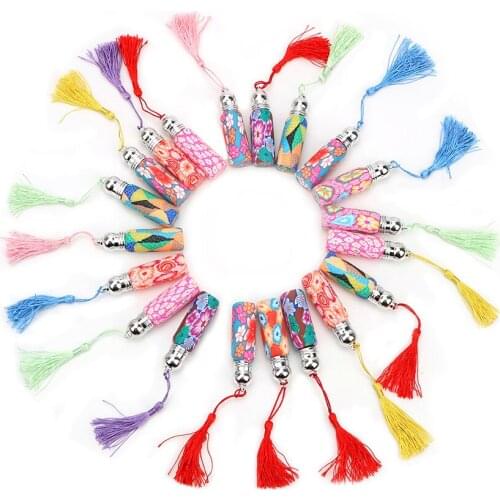 LEEPEE Hanging Car Air Freshener Bottle Random Color Empty Floral Art Printed Perfume Bottle 1 piece Diffuser Fragrance Bottle