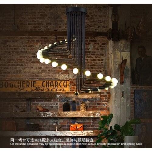 Pendant Light Modern Vintage Loft Spiral Staircase Style 20/ 26 Bulbs E27 Indoor Room Decor Antique Hanging Lamp
