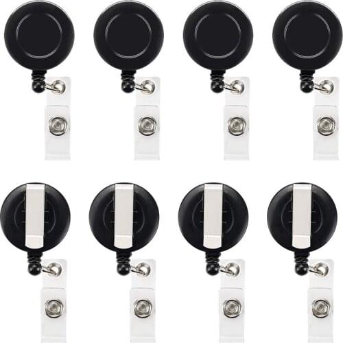 PPYY-ID Badge Holder Retractable, 40 Pcs Retractable Keychain Retractable Badge Holder Reel Clip Retractable Lanyard Key Holder