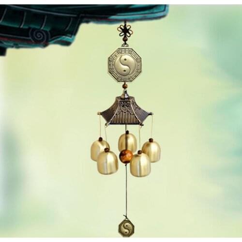 Durable Unique Pure Copper Fengshui Wind Chime Lightweight Wind Bells Lucky for Yard