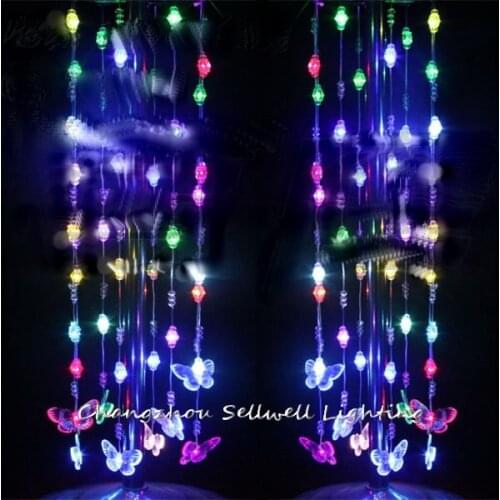 Navidad Christmas Tree Decorations Great!led Bulb Wedding Product Bead Curtain 240 Pcs Coloured Butterfly Battery Lamp H067