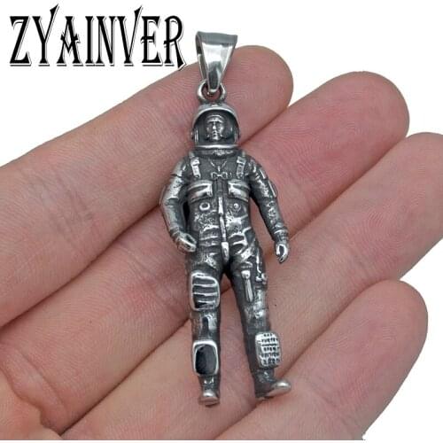 1pc 316L Stainless Steel 3D Astronaut Charms Pendants Jewelry Making Retro Tone Charms Bracelet DIY Jewelry Necklace Accessories
