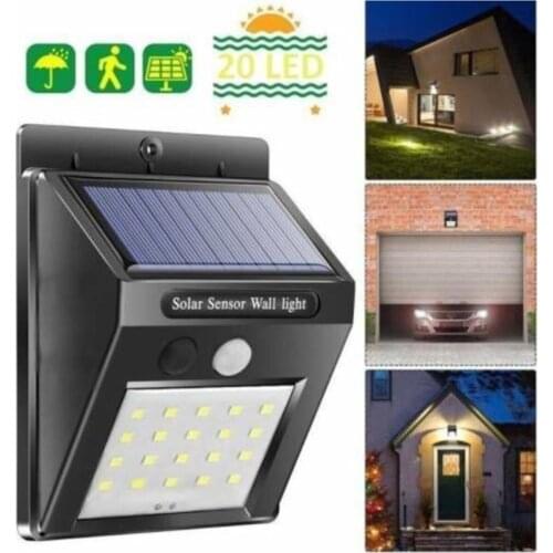 Light Sensor Solar Powered Solar Wall Door Camping Garden Lamp Fotoselli Projector 20led Lamp