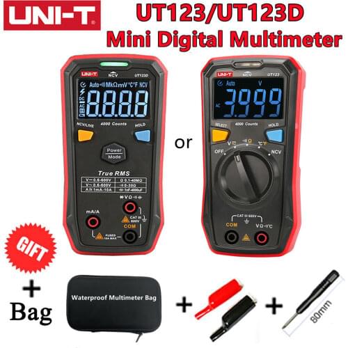 UNI-T UT123 /UT123D Household Pocket Mini Digital Multimeter NCV AC/DC Voltage Measurement EBTN Display ℃/℉ Switch Measurement