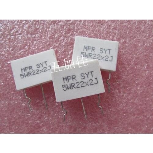 MPR 5WR22X2J 0.22R+0.22R 0.22R 5% power amplifier three-pin ceramic cement resistor