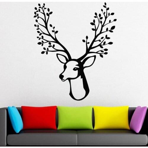 Antler Tree Vinyl Wall Sticker Home Decoration Accessories For Living Room Wallpaper For Walls In Rolls Retro Murals C334