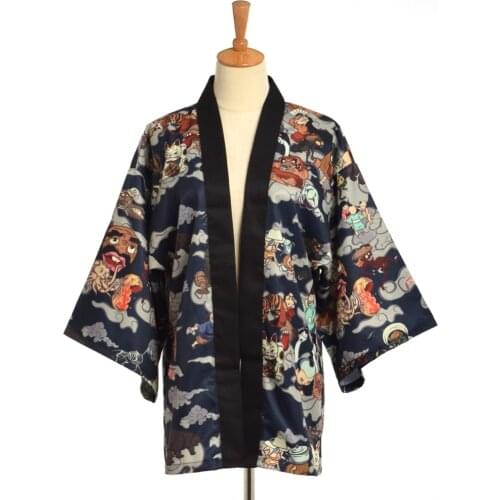 Japanese Kimono Traditional Yukata Men Cardigan Mujer Women Short Outwear Coat Hyakki Yakou Clarkes World Costumes