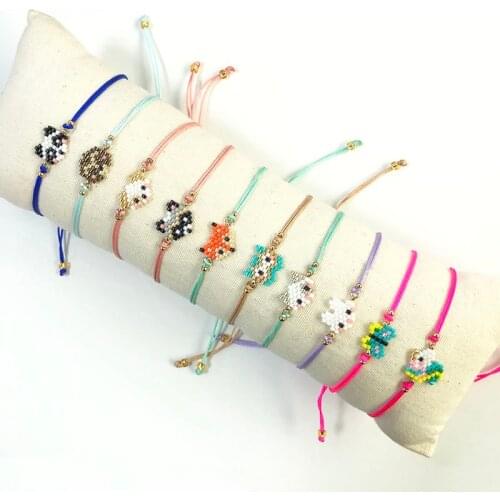 BLUESTAR Miyuki Bracelets for Women animal Shape Beads Adjustable Bracelet Cute Mini cute Jewelry woven Link Chain handmade