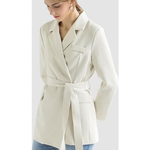 Women Vintage Suit Belt Korean Casual Temperament INS Suit Jacket Long Shoulder Pad Commute Banquet Female Slim Coat Autumn New