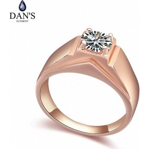 DANS Real Austrian Crystals Brand AAA Zirconia Micro Inlays Fashion Ring for women New Geometric 109934white