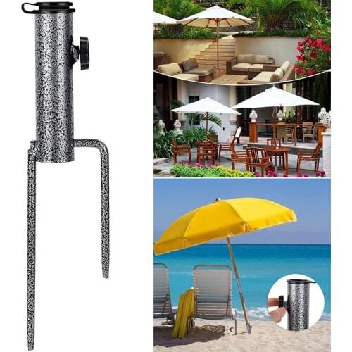 Patio Umbrella Steel Anchor Stand Beach Umbrella Metal Base Ground Grass Auger Holder Screw Stand