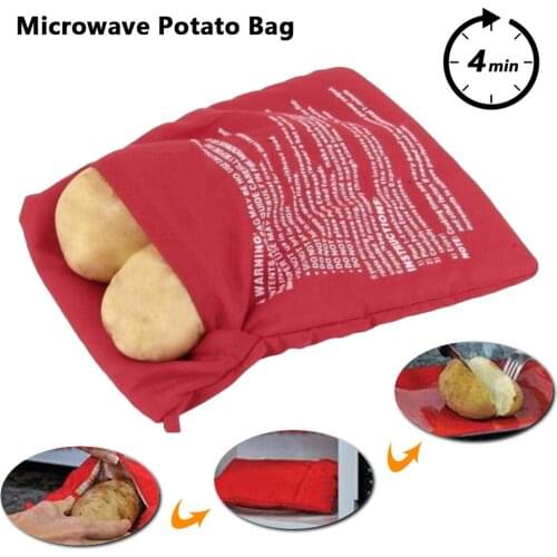 1PC Washable Microwave Potato Bag Baked Potato Pack For Oven Quick Fast Steam Pocket In 4 Minutes Easy Cooking for Kitchen Use