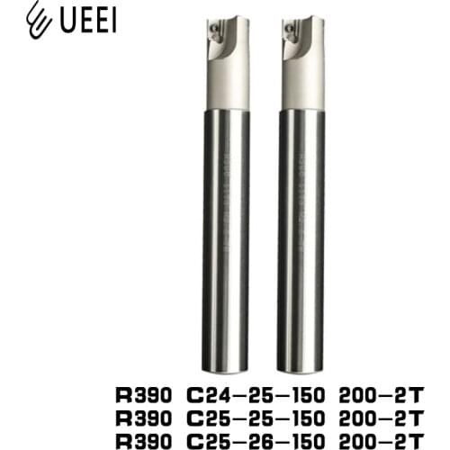 1pcs R390 C24-25-150 200-2T C25-25-150 200-2T 2Flut length 150 200 250 mm Mill Cutter Holder Indexable Face End Mill Arbor