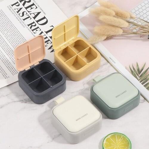 1PCS Pill Case Four Grid Compartment Travel Pill Box Organizer Medicine Tablet Dispenser Organizer Pill Box Splitters Organizer