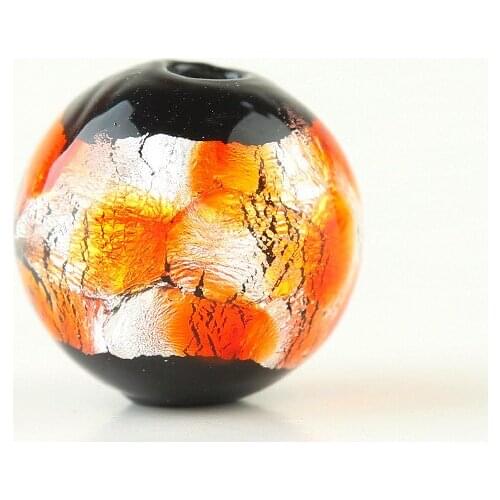 10pcs Multi-Color Round Lampwork Beads Pattern Inside Foil Glass Beads For Jewelry Making Earring Bracelets Handmade Accessories