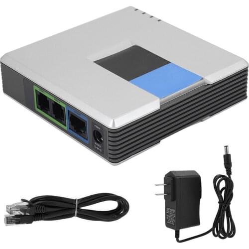 2-Port Gateway Internet Phone Adapter SIP RJ45 Cable With Network Cable For VoIP Linksys PAP2T 100-240V EU/UK/US Plug