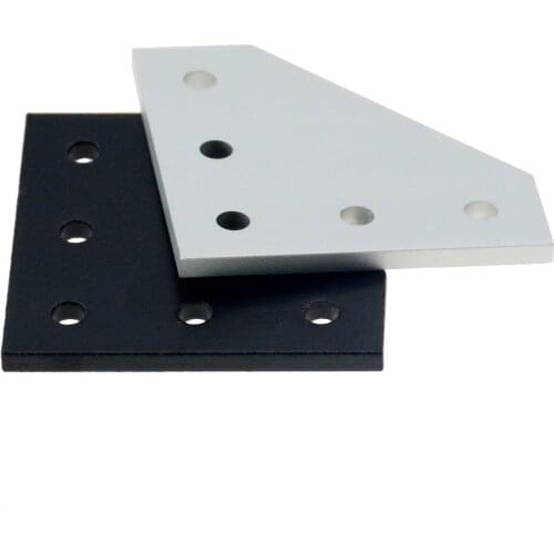 2pcs/lot 5 Hole Black/Silver Joint Board Plate Corner Angle Bracket Connection Joint Strip for 2020 3030 4040 Aluminum Profile