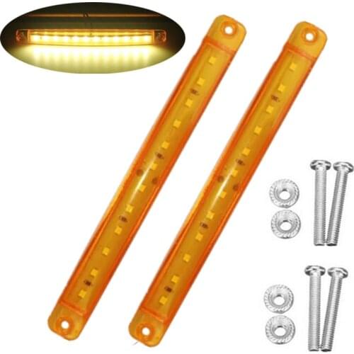 2PCS Yellow 12LED Truck LED Marker Lights Truck LED Side Marker Lighting Marker LED Lamp 24 v Truck Parking Lights For Trailers