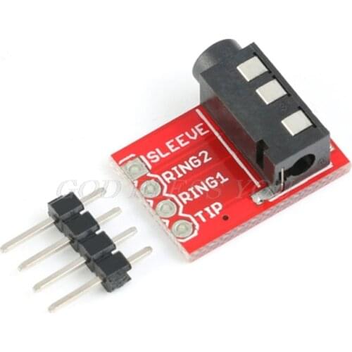 3.5mm Plug Jack Stereo Plastic + Metal TRRS Headset Audio Socket Breakout Board Extension Connector Module Drop Shipping
