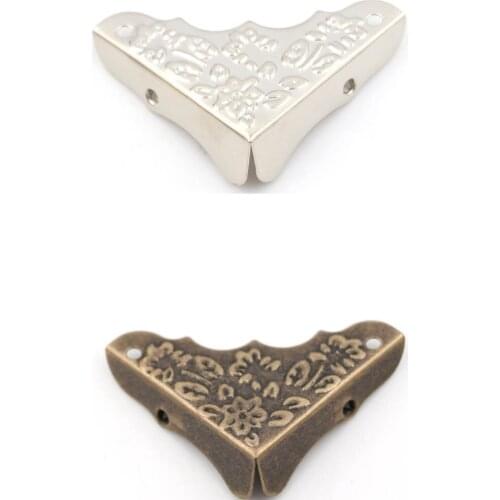 4 Pieces Antique Jewelry Corner Protector Wooden Box Frame Feet Leg Decorative Protectors For Furniture Accessories