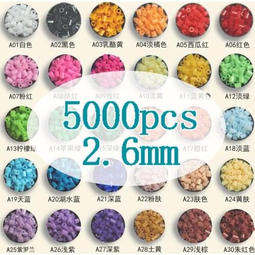 5000pcs/bag 2.6mm Hama Beads diy beads Kids Fun DIY Handmaking Intelligence Educational Toys