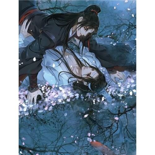 5d Diy Diamond Painting Mo Dao Zu Shi Wei Wuxian Lan Wangji Diamond Mosaic Embroidery Cartoon Cross Stitch Kit Full Set