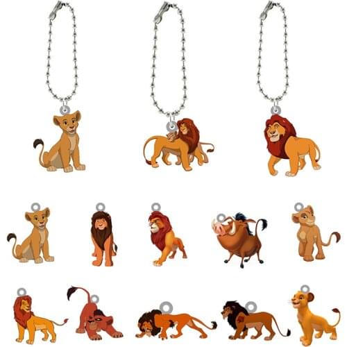 Disney Lion King Cartoon AccessoriesCreative Design Cartoon Pattern Keychain Acrylic Epoxy Resin Backpack Schoolbag Keychain