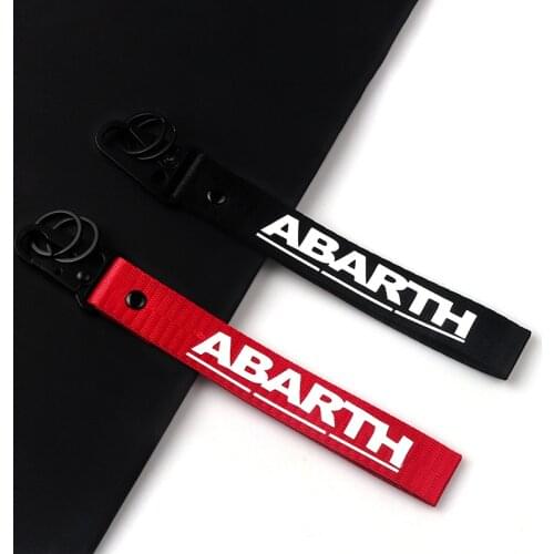 For Fiat Punto Abarth 500 124 Stilo Ducato Palio Car styling webbing Key Ring KeyChain car accessories