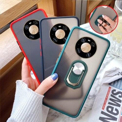 For Huawei Mate 40 Pro Plus Cases 360 Spin Holder Phone Case For Huawei Mate 30 Lite 20 Pro Shockproof Matte Transparent Cover