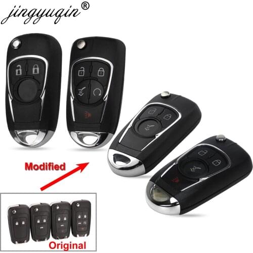 Jingyuqin 10pcs Modified Key Shell For Buick Chevrolet Cruze VAUXHALL OPEL Insignia Astra J Zafira C Mokka Flip Remote Fob Case