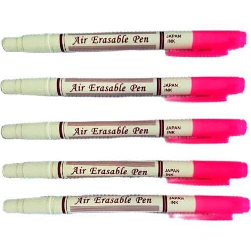 Two Side Pink Fabric Paint Marker With Eraser Air Erasable Marker Pen Sewing Chalk Pen Clothing Marking Pen Fabric Paint Pen