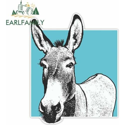 EARLFAMILY 13cm x 10.4cm for Donkey Car Stickers Vinyl JDM Waterproof RV VAN Fine Decal 3D Car Accessories Graphics Cartoon