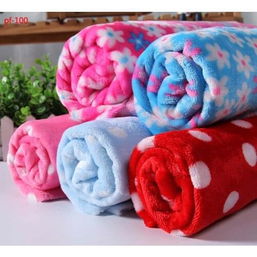 Printed Flannel Soft Coral Fleece Blanket Fabric Plush Coth Home Flannel Fluffy Textile