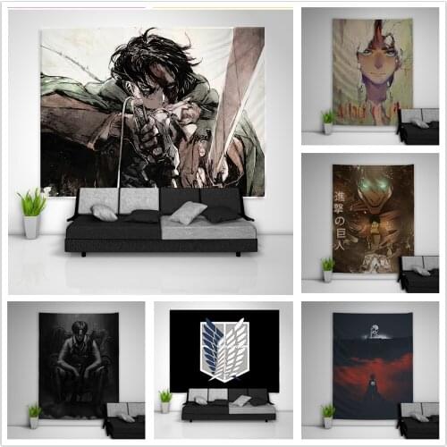 Attack on Titan Rivaille Ackerman Tapestry Art Wall Hanging Sofa Table Bed Cover Home Decor Dorm Gift