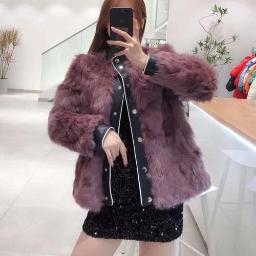 Short Women Coat Wwinter 2021 New Fashion Streetwear Female Real Sheep Fur Genuine Leather Jacket Solid Color Thick Warm FN0066