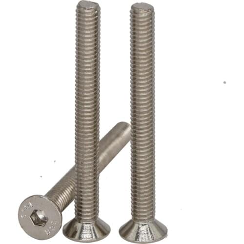 M3 M3*5/6/8/10 M3x5/6/8/10 10.9 Grade Black Nickel Ni Plated Carbon Steel Flat Countersunk Head Hex Hexagon Socket Machine Screw