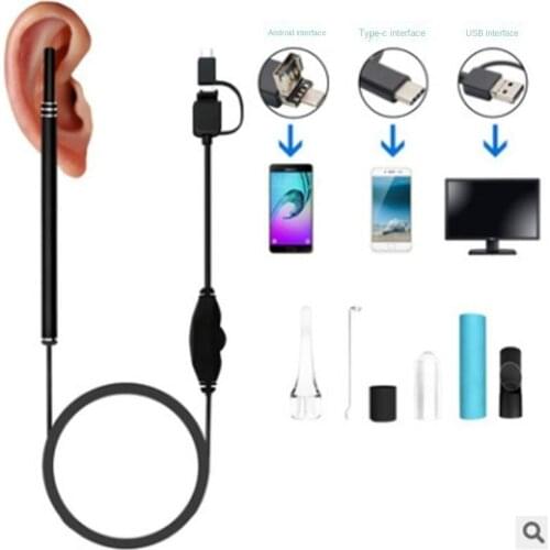 Mini Clean Ear Endoscope Camera for Smartphone Android Camera Borescope Otoscope Probe Endoscope Micro Mobile Usb Endoscopi P6j2