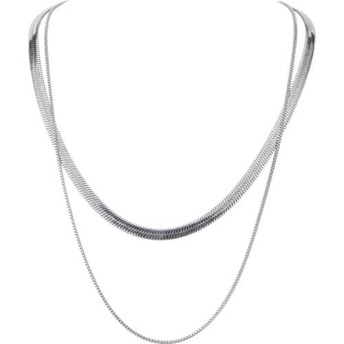 Fashion Blade Necklaces Hip-Hop Punk Boy Girl Jewelry Stainless Steel Double Chian Sweater Necklace For Party Gift