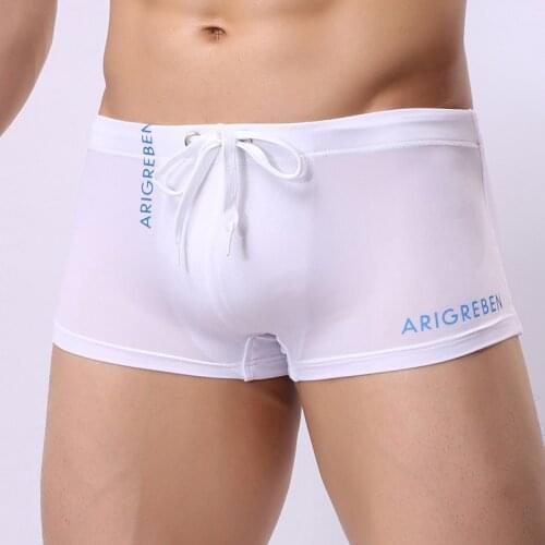 Swimsuit Mens Swimming Trunks Boxer Briefs Swimming Swim Shorts Trunks Men Swimwear Pants Summer Sexy Beach Shorts