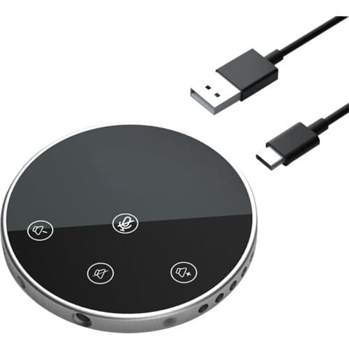 Desktop USB Conference Speakerphone Microphone 360° Omnidirectional Condenser Plug & Play Mic for PC Laptop Video Conference