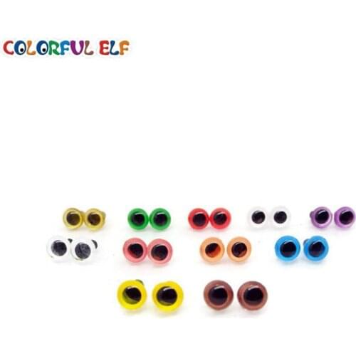 Free shipping wholesale(100pcs/lot) 6mm Plastic safety eyes for toys Multicolor plush animal eye for dolls