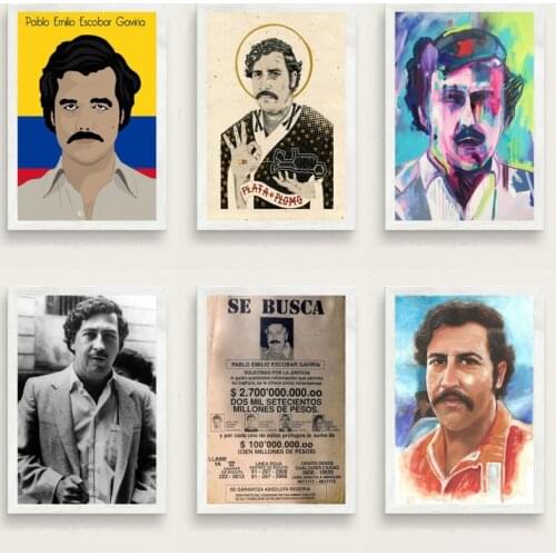 Pablo Escobar Hot Famous Art Painting Vintage Canvas Poster Wall Home Decor