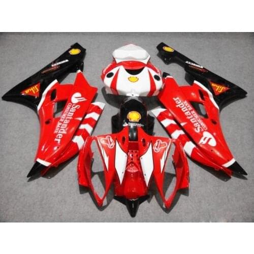 Injection mold Fairing kit for YAMAHA YZFR6 06 07 YZF R6 2006 2007 YZF600 yzfr6 06 ABS black hot red Fairings set+7gifts YA26