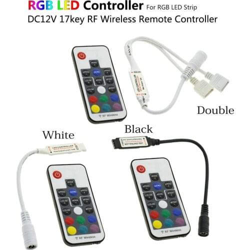 Mini Remote RGB Led Strip Controller DC12V 17 Key RF Wireless Remote Controller for Strip lights SMD 5050 3528