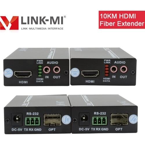 LINK-MI HF01 10km HDMI Optical fiber transmitter and receiver adopts the uncompressed digital HD video with 3.5MM Audio FC