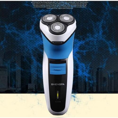 RSCF-3303 Rechargeable 3D Electric Shaver 3 Head Rotary Flex Washable Razor Men Beard Trimmer 2-Gear Manual Shaving Machine