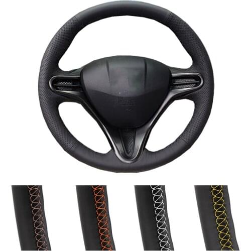 DIY Customized Car Steering Wheel Cover For Honda Civic 2006-2011 Auto Artificial Leather Steering Wrap