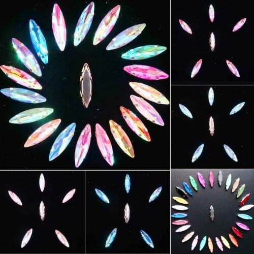 Horse eye shape Silver claw settings 50pcs/pack 4*15mm jelly candy glass Crystal Sew on rhinestone beads Crystals garments diy